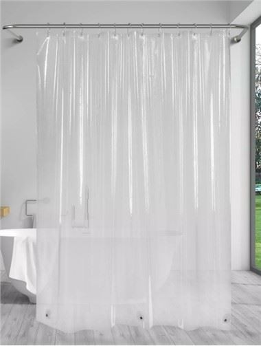 Прозрачная пластиковая занавеска для душа